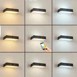 hofstein applique solaire Seilhac LED Noir, 1 lumière, Détecteur de mouvement