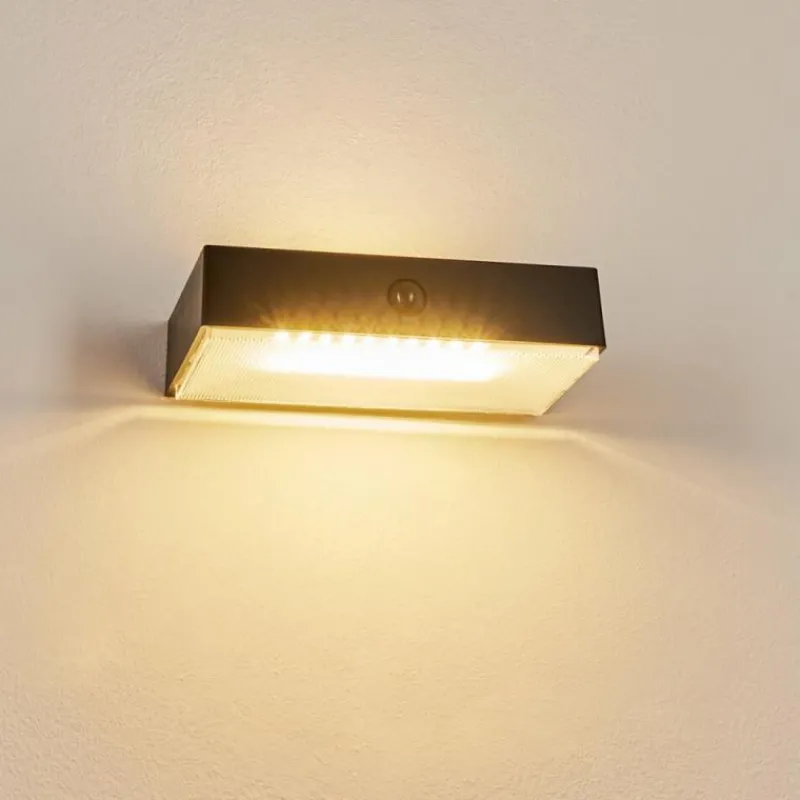 hofstein applique solaire Seilhac LED Noir, 1 lumière, Détecteur de mouvement