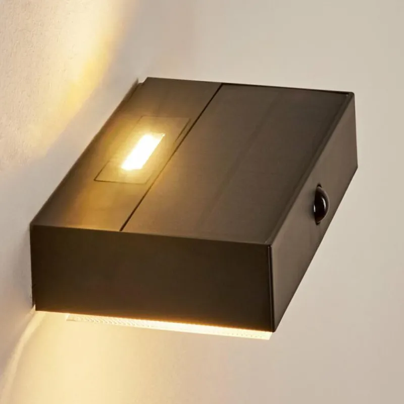 hofstein applique solaire Seilhac LED Noir, 1 lumière, Détecteur de mouvement
