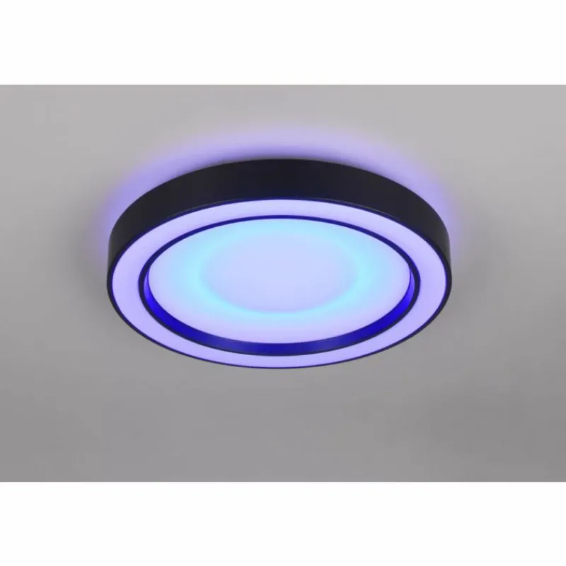 Luminaires Reality Arco Plafonnier LED Noir, 1 lumière, Télécommandes, Changeur de couleurs* Éclairage Led