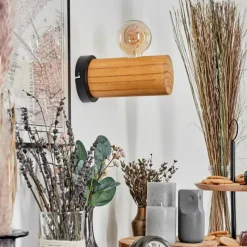 Luminaires Scandinaves-hofstein Argea Applique murale, Spot mural Écru, Noir, 1 lumière