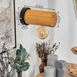 Luminaires Scandinaves-hofstein Argea Applique murale, Spot mural Écru, Noir, 1 lumière