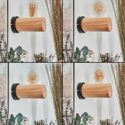 Luminaires Scandinaves-hofstein Argea Applique murale, Spot mural Écru, Noir, 1 lumière