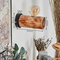 Luminaires Scandinaves-hofstein Argea Applique murale, Spot mural Brun foncé, Écru, Noir, 1 lumière