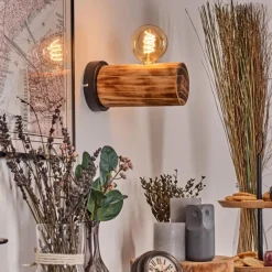 Luminaires Scandinaves-hofstein Argea Applique murale, Spot mural Brun foncé, Écru, Noir, 1 lumière