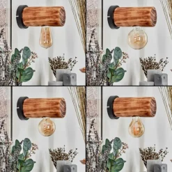 Luminaires Scandinaves-hofstein Argea Applique murale, Spot mural Brun foncé, Écru, Noir, 1 lumière