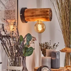 Luminaires Scandinaves-hofstein Argea Applique murale, Spot mural Brun foncé, Écru, Noir, 1 lumière