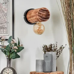 Luminaires Scandinaves-hofstein Argea Applique murale, Spot mural Brun foncé, Écru, Noir, 1 lumière