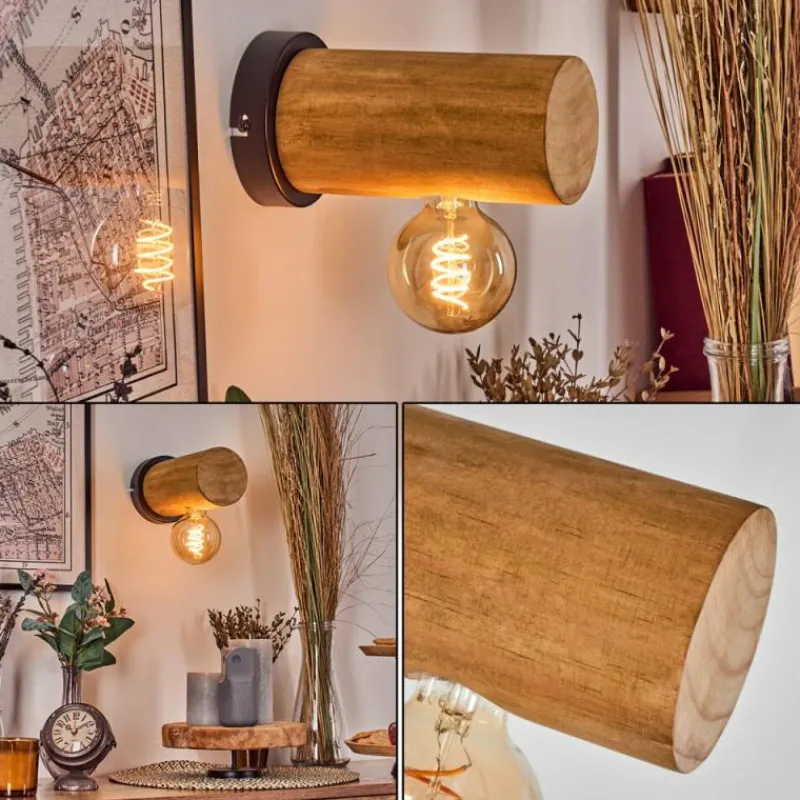 Lampes Industrielles-hofstein Argea Applique murale, Spot mural Brun, Écru, Noir, 1 lumière