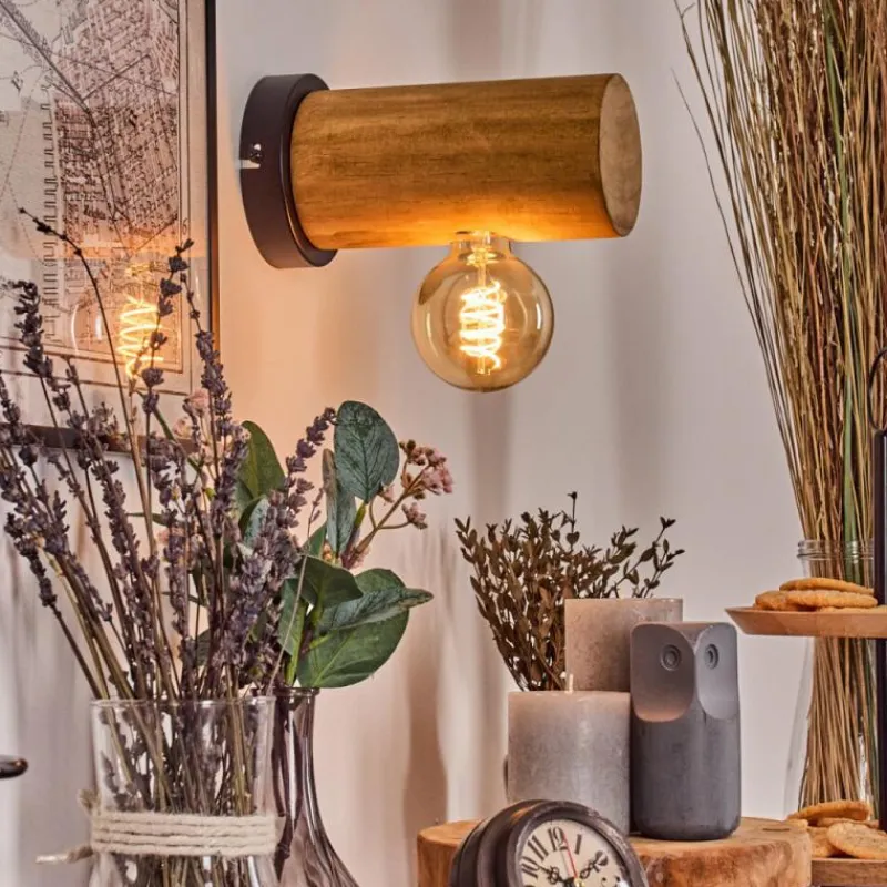 Lampes Industrielles-hofstein Argea Applique murale, Spot mural Brun, Écru, Noir, 1 lumière