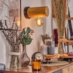 Lampes Industrielles-hofstein Argea Applique murale, Spot mural Brun, Écru, Noir, 1 lumière