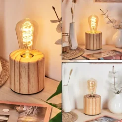 Luminaires Scandinaves-hofstein Argea Lampe de bureau, Lampe à poser Écru, Noir, 1 lumière