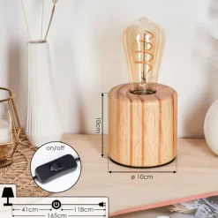 Luminaires Scandinaves-hofstein Argea Lampe de bureau, Lampe à poser Écru, Noir, 1 lumière