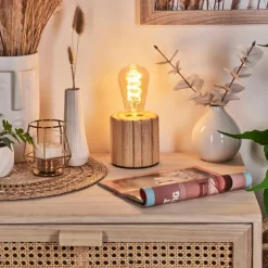 Luminaires Scandinaves-hofstein Argea Lampe de bureau, Lampe à poser Écru, Noir, 1 lumière