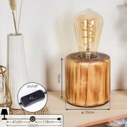 Luminaires Scandinaves-hofstein Argea Lampe de bureau, Lampe à poser Écru, Noir, 1 lumière