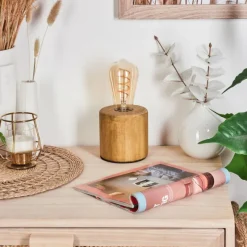 Luminaires Scandinaves-hofstein Argea Lampe de bureau, Lampe à poser Écru, Noir, 1 lumière