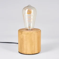 Luminaires Scandinaves-hofstein Argea Lampe de bureau, Lampe à poser Écru, Noir, 1 lumière