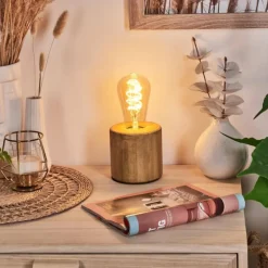 Luminaires Scandinaves-hofstein Argea Lampe de bureau, Lampe à poser Écru, Noir, 1 lumière