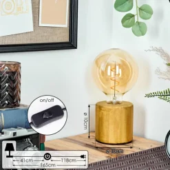 Luminaires Scandinaves-hofstein Argea Lampe de bureau, Lampe à poser Écru, Noir, 1 lumière