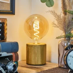 Luminaires Scandinaves-hofstein Argea Lampe de bureau, Lampe à poser Écru, Noir, 1 lumière