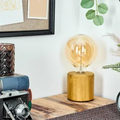 Luminaires Scandinaves-hofstein Argea Lampe de bureau, Lampe à poser Écru, Noir, 1 lumière