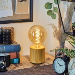 Luminaires Scandinaves-hofstein Argea Lampe de bureau, Lampe à poser Écru, Noir, 1 lumière