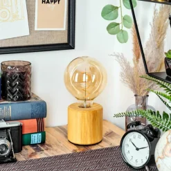 Luminaires Scandinaves-hofstein Argea Lampe de bureau, Lampe à poser Écru, Noir, 1 lumière