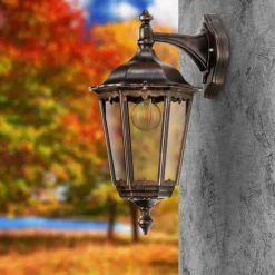 Luminaires LCD Arrach Applique murale Cuivre, Noir, 1 lumière