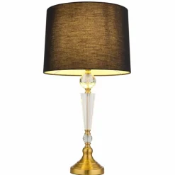 Lampes En Tissu-Luminaires Globo Lighting Arro Lampe à poser Laiton, 1 lumière