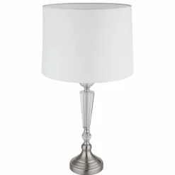 Lampes En Tissu-Luminaires Globo Lighting Arro Lampe à poser Nickel mat, 1 lumière