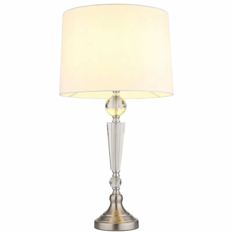 Lampes En Tissu-Luminaires Globo Lighting Arro Lampe à poser Nickel mat, 1 lumière