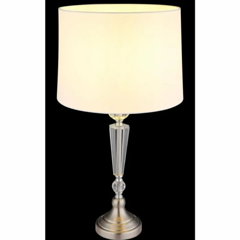 Lampes En Tissu-Luminaires Globo Lighting Arro Lampe à poser Nickel mat, 1 lumière