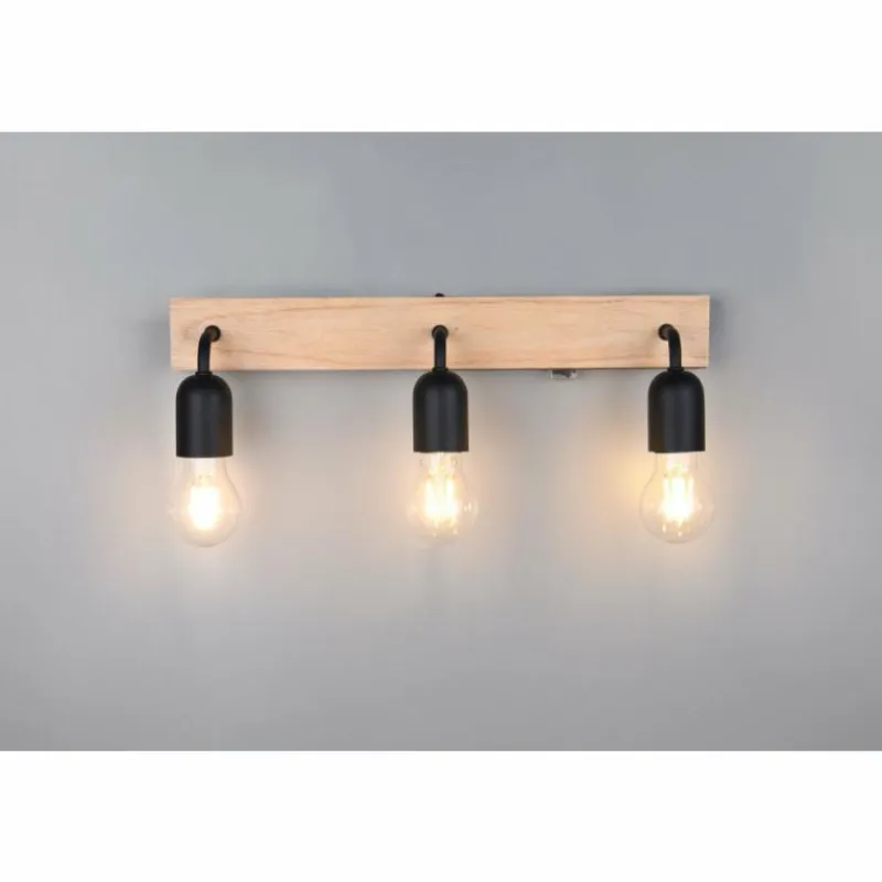 Lampes En Bois-Luminaires Trio Arturo Applique murale Bois clair, 3 lumières