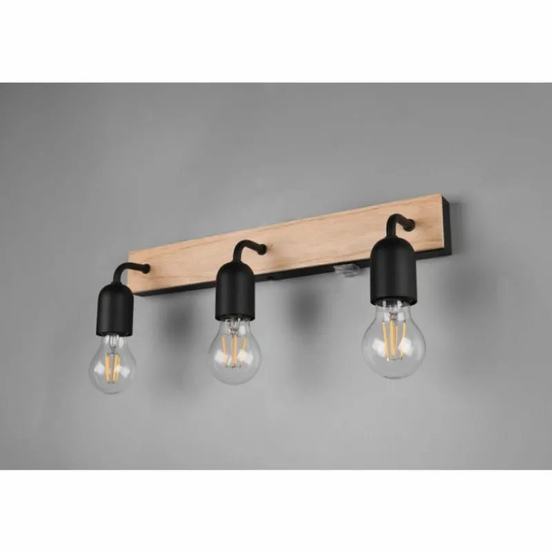 Lampes En Bois-Luminaires Trio Arturo Applique murale Bois clair, 3 lumières