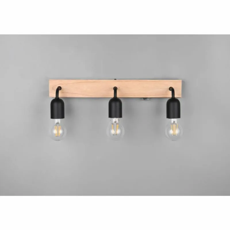 Lampes En Bois-Luminaires Trio Arturo Applique murale Bois clair, 3 lumières