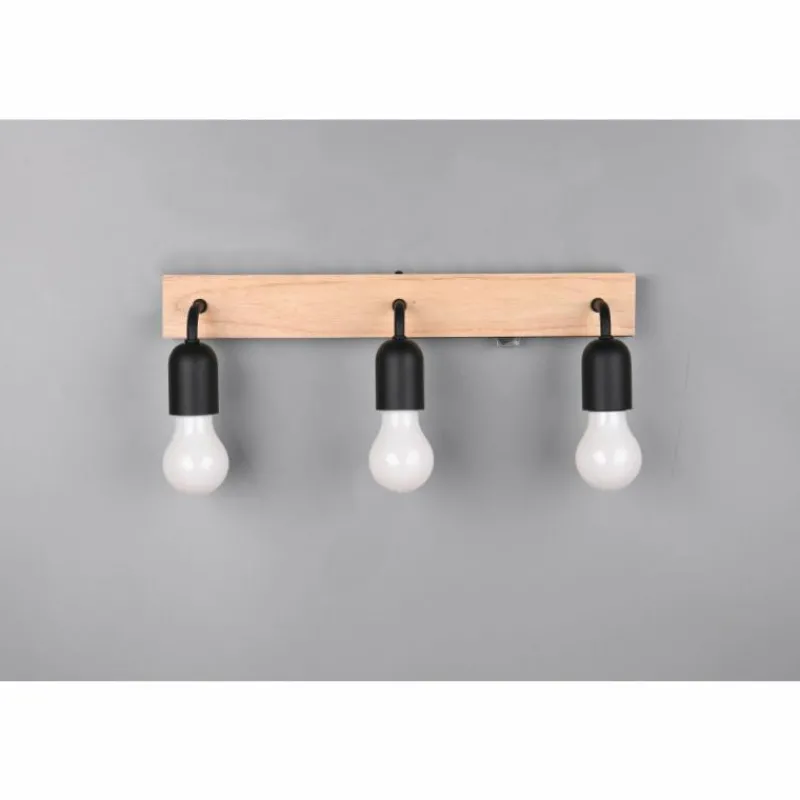Lampes En Bois-Luminaires Trio Arturo Applique murale Bois clair, 3 lumières