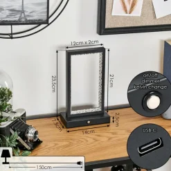 hofstein Arufe Lampe à poser LED Noir, 1 lumière