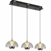 Suspension Verre Fumé-Luminaires Globo Lighting Arus Suspension LED Noir, 1 lumière