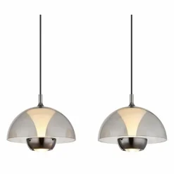 Suspension Verre Fumé-Luminaires Globo Lighting Arus Suspension LED Noir, 1 lumière