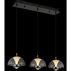 Suspension Verre Fumé-Luminaires Globo Lighting Arus Suspension LED Noir, 1 lumière