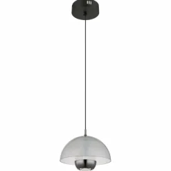 Suspension Verre Fumé-Luminaires Globo Lighting Arus Suspension LED Noir, 1 lumière