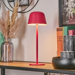 hofstein Asen Lampe de table d'extérieur, Lampe à poser LED Rose, 1 lumière