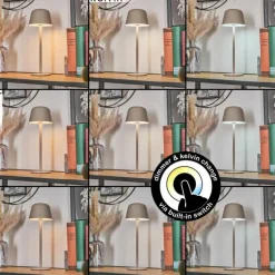 hofstein Asen Lampe de table d'extérieur, Lampe à poser LED Beige, 1 lumière