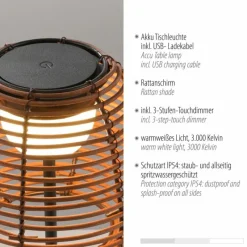 Luminaires Scandinaves-Luminaires Leuchten Direkt ASKIA Lampe à poser LED Noir, 1 lumière