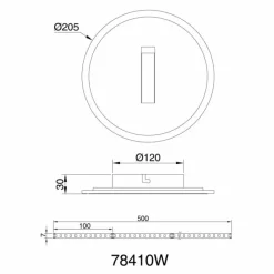 Lampes En Bois-Luminaires Globo Lighting Avery Applique murale LED Brun foncé, Blanc, 1 lumière