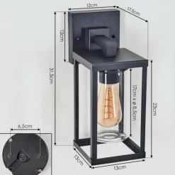 hofstein Avete Lampe murale d´extérieur Noir, 1 lumière