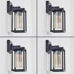 Suspension Verre Fumé-hofstein Avete Lampe murale d´extérieur Noir, 1 lumière