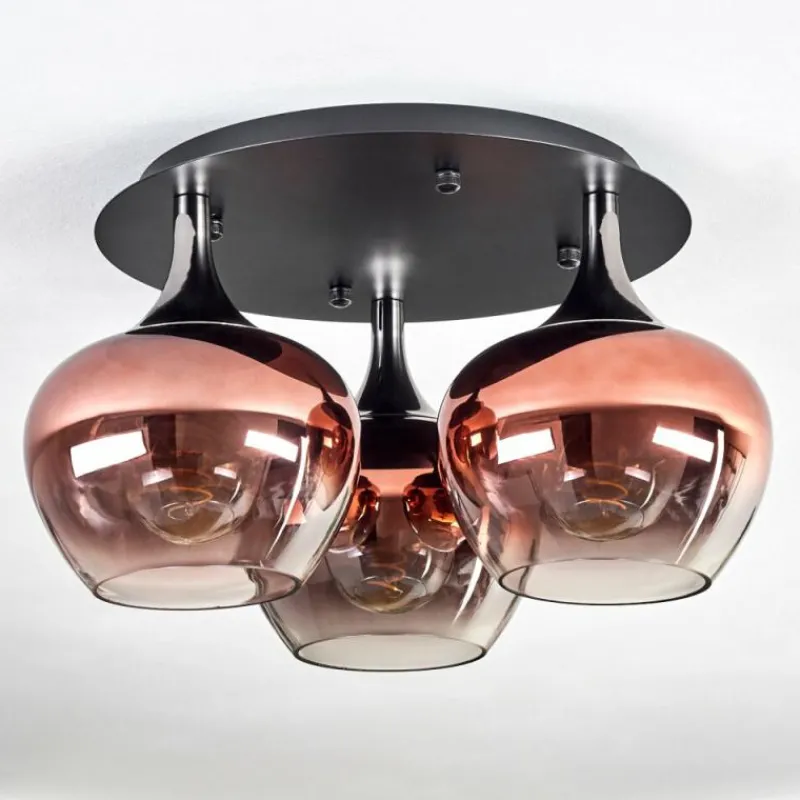 hofstein Azurara Plafonnier Chrome, Noir, 3 lumières