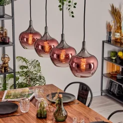 hofstein Azurara Suspension, Boule lumineuse, Suspension Noir, 4 lumières