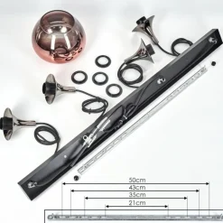 hofstein Azurara Suspension, Boule lumineuse, Suspension Noir, 4 lumières